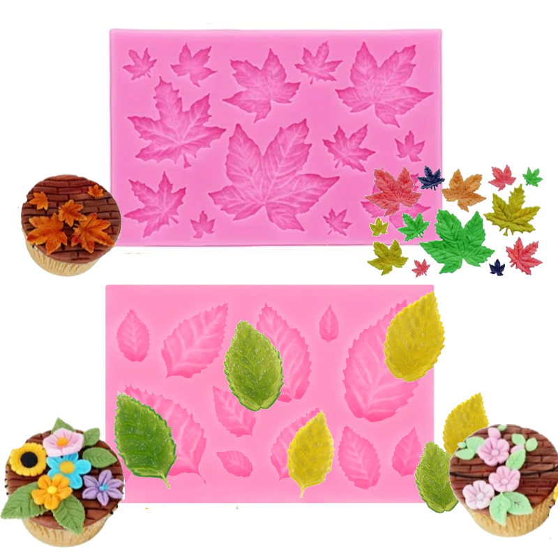 Soap Making Silicone Molds - مجموعة قوالب السيليكون لورقة القيقب لتزيين