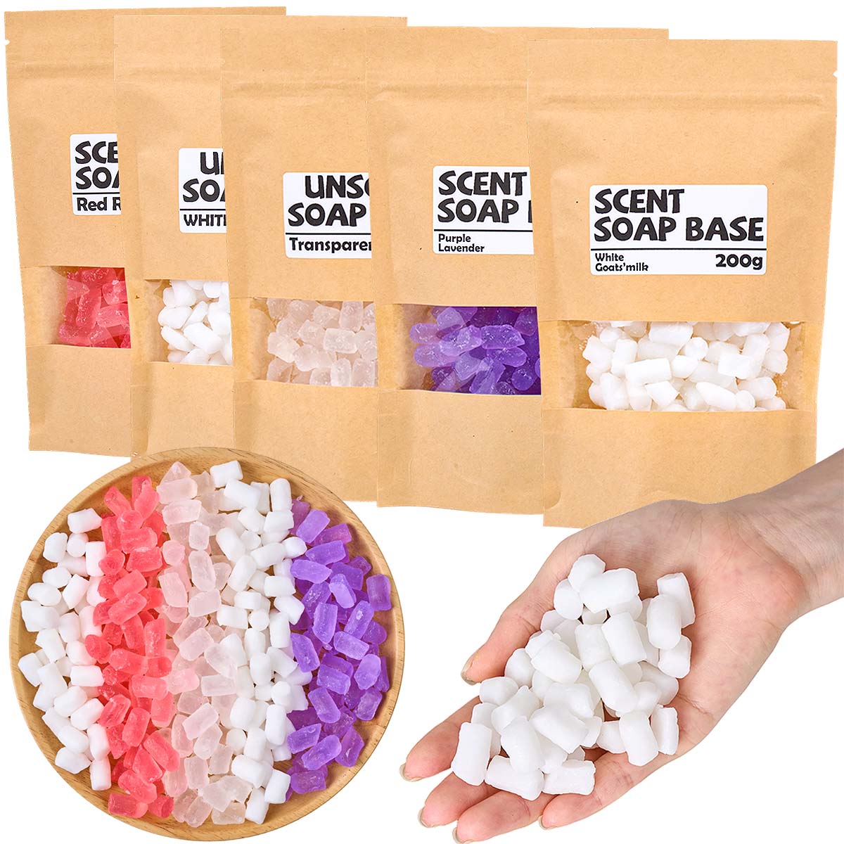 Soap Making Goats Milk - 200 جرام قاعدة صابون الجلسرين الملونة