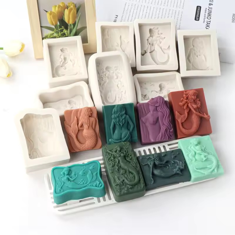 Soap Making For Beginners - قالب شمع مستطيل الشكل بتصميم حورية