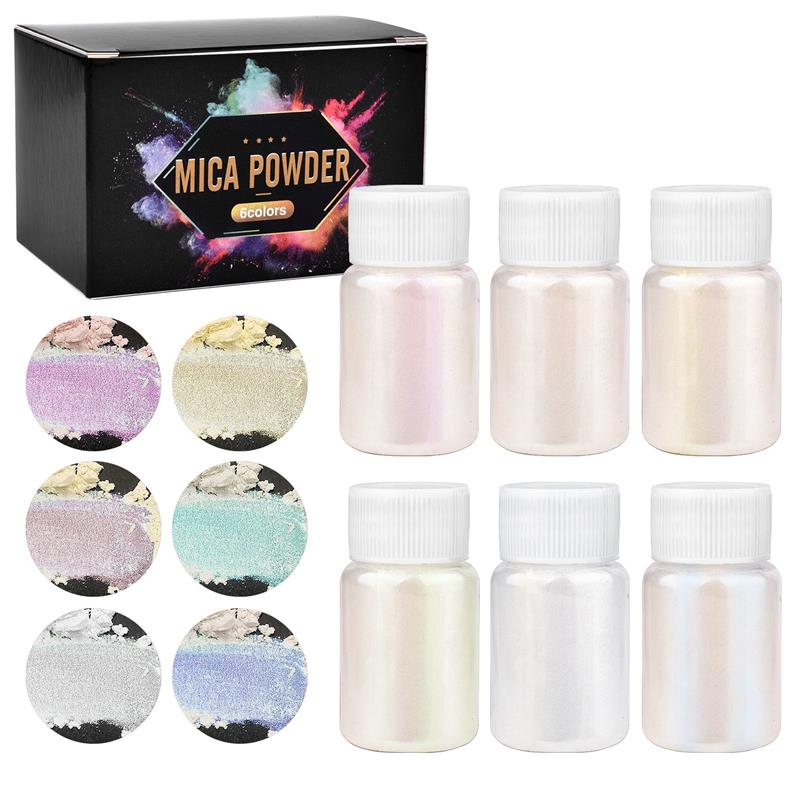 Mica Powder Colorant - 6 قطعة-المجموعة راتنجات الايبوكسي صبغ مسحوق
